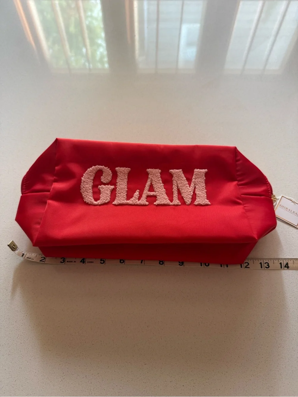 Shiraleah Red 'GLAM' Cosmetic Pouch